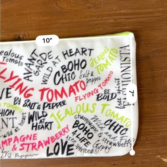 Flying Tomato Canvas Fashionista Statements Print Makeup Cosmetic Pouch Bag - Picture 5 of 7